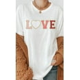 thumbnail image 1 of Love Faux Chenille Letters Graphic Tee T-Shirt, 1 of 4