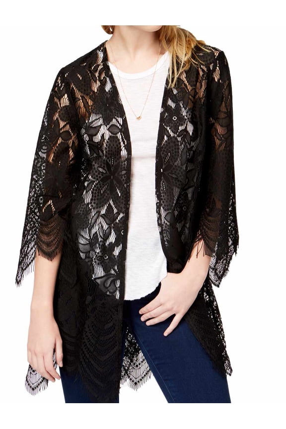 Juniors Scalloped Lace Kimono;XS