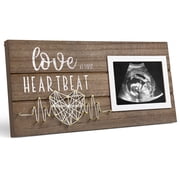 Sonogram Picture Frame Love At First Heartbeat Sonogram 4x3inch Photo Display- Pregnancy Announcement Baby Gender Reveal Gift- New Mom Expecting Parents to Be Keepsake Baby Shower Gifts