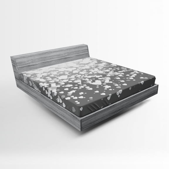 Ambesonne Abstract Fitted Sheet, Sunshines Marriage, Full Size, Dimgrey White