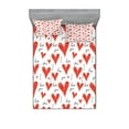 thumbnail image 1 of Love Fitted Sheet & Pillow Sham Set, Hand Written I Love You Phrases Heart Valentines Day Inspiration, Decorative Printed 6 Piece Bedding Decor Set, King, Vermilion Black White, by Ambesonne, 1 of 3