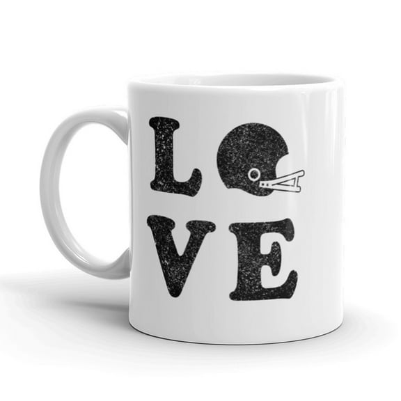 Love Football Coffee Mug Funny Sports Ceramic Cup - 11oz