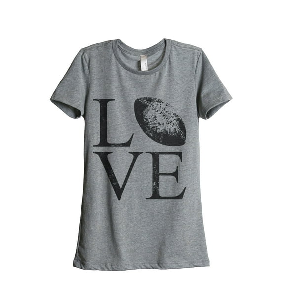 Love Football Women's Fashion Relaxed T-Shirt Tee Heather Grey Medium