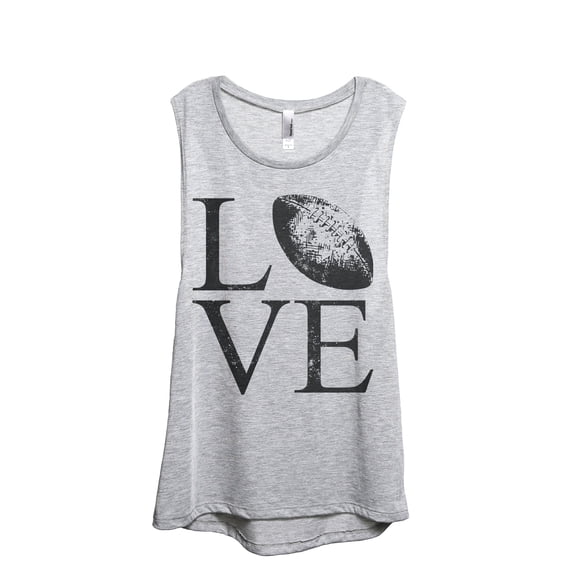 Love Football Women's Fashion Sleeveless Muscle Workout Yoga Tank Top Sport Grey X-Large