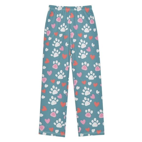Love Footprint Pajama Pants Soft and Lightweight Elastic Waistband Pajama Pants