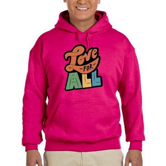Love For All Colorful Banner Hoodie Men -Smartprints Designs, Male 5X-Large