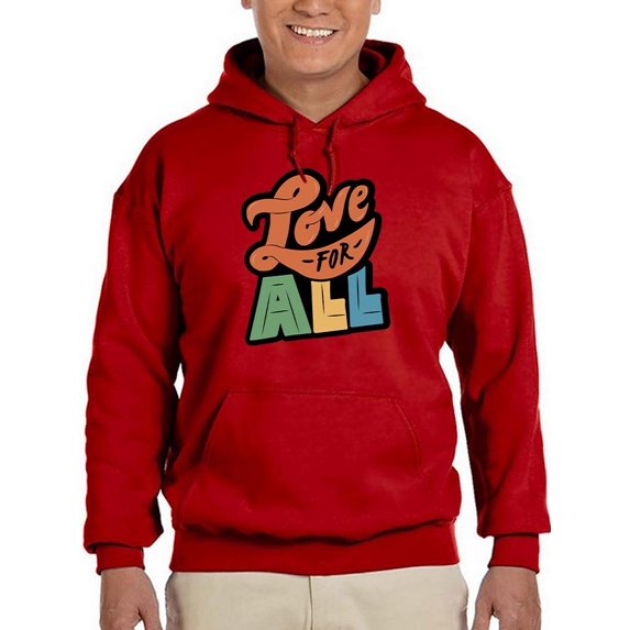 Love For All Colorful Banner Hoodie Men -Smartprints Designs, Male 5X-Large