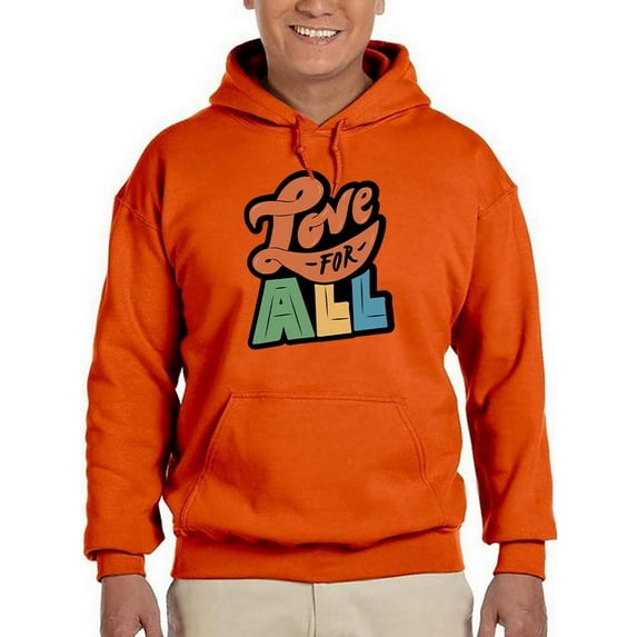 Love For All Colorful Banner Hoodie Men -Smartprints Designs, Male x-Large