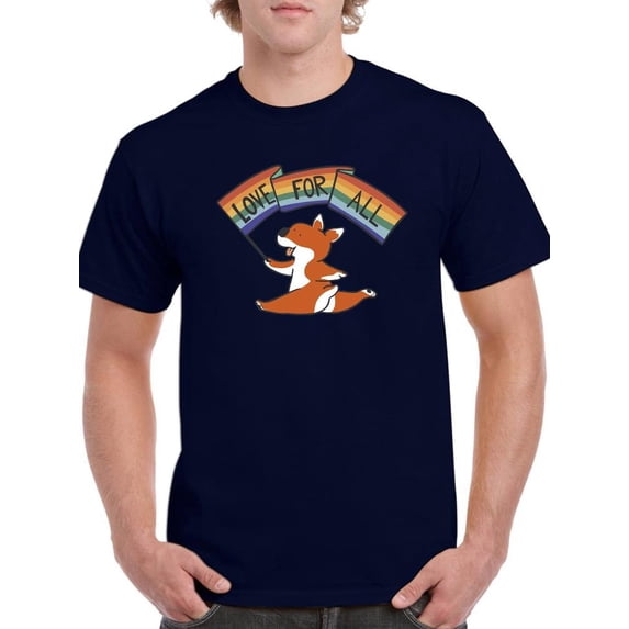 Love For All Corgi With Flag T-Shirt Men -Smartprints Designs, Male 4X-Large