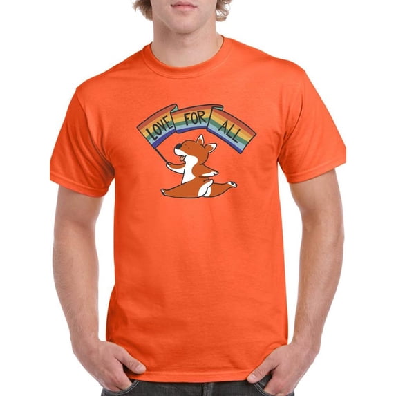 Love For All Corgi With Flag T-Shirt Men -Smartprints Designs, Male Medium