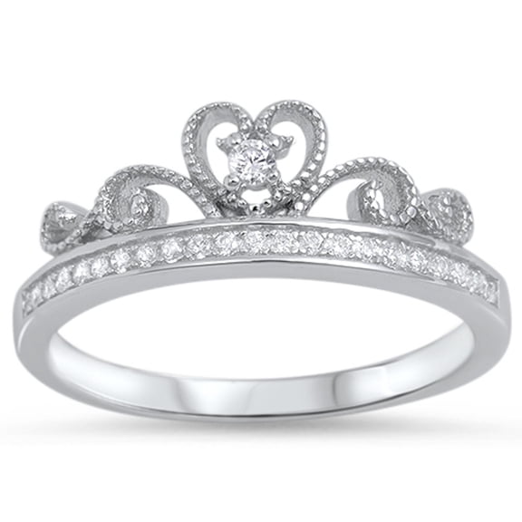 Love For The Crown Cubic Zirconia Ring Sterling Silver 925