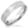thumbnail image 1 of Love Forever Band Ring Silver-Tone Stainless Steel Cubic Zirconia - Size 10, 1 of 1