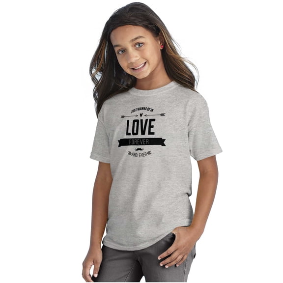 Love Forever Cute Romantic Valentine Girls Kids T Shirt Tees Teen Brisco Brands L