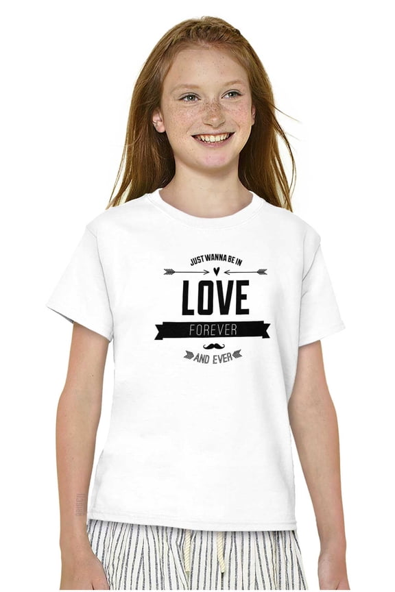 Love Forever Cute Romantic Valentine Girls Kids T Shirt Tees Teen Brisco Brands L