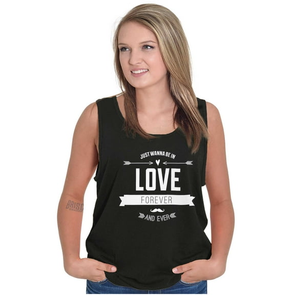 Love Forever Cute Romantic Valentine Womens Plus Size Graphic Tank Top Brisco Brands 3X