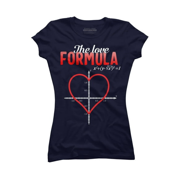 Love Formula Math Valentines Day Love Nerd Geek School Science Juniors Navy Blue Graphic Tee - Design By Humans 2XL