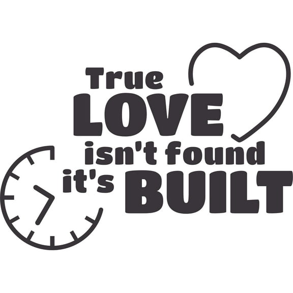Love Isn't Found It's Built Love Quote Customized Wall Decal - Custom Vinyl Wall Art - Personalized Name - Baby Girls Boys Kids Bedroom Wall Decal Room Decor Wall Stickers Decoration Size (15x30 inch)