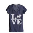 thumbnail image 1 of Love Frenchie Women's Fashion Relaxed V-Neck T-Shirt Tee Heather Navy X-Large, 1 of 3
