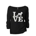 thumbnail image 1 of Love Frenchie Women's Fashion Slouchy 3/4 Sleeves Raglan Lightweight Sweatshirt Black Medium, 1 of 3