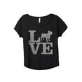 thumbnail image 1 of Love Frenchie Women's Fashion Slouchy Dolman T-Shirt Tee Heather Black Medium, 1 of 3