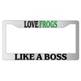 thumbnail image 1 of Love Frogs Like A Boss Chrome Plastic License Plate Frame, 1 of 1