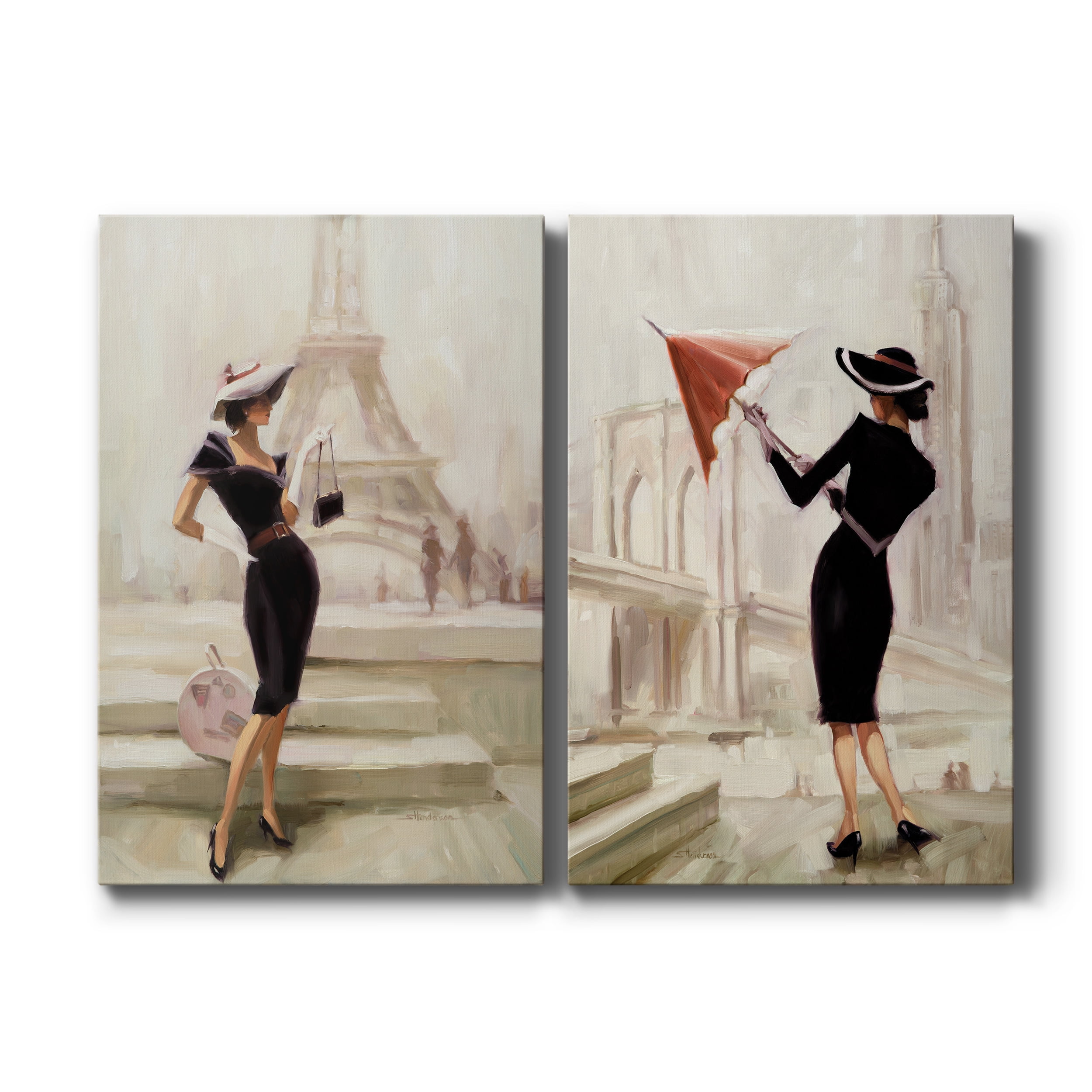 Love, From Paris Premium Gallery Wrapped Canvas - Ready to Hang - Set of 2 - 40 x 60 Each