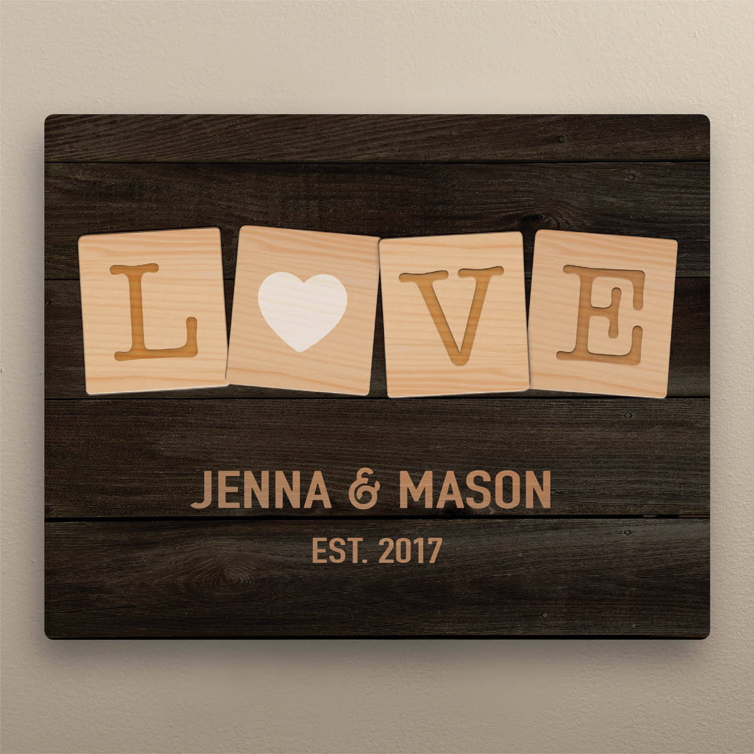 Love Game Pieces Personalized 11" x 14" Canvas
