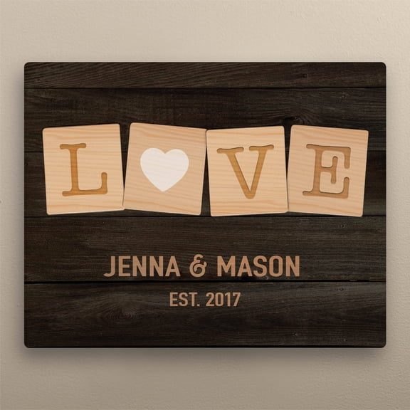 Love Game Pieces Personalized 11" x 14" Canvas
