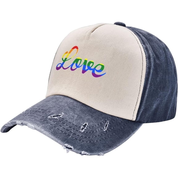 Love Gay Pride LGBT Cowboy Hat Men Vintage Baseball Cap Women Dad Hat Sun Hat Adjustable Trucker Hat Dark Red