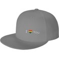 thumbnail image 1 of Love Gay Pride LGBT Flat Brim Hat Classic Fashion Trucker Adjustable Brim Baseball Cap for Men Women Black, 1 of 8