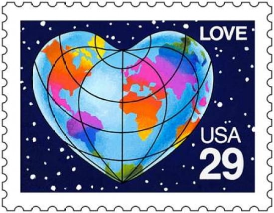 Love Globe Canvas Art - US POSTAL SERVICE (22 x 28)