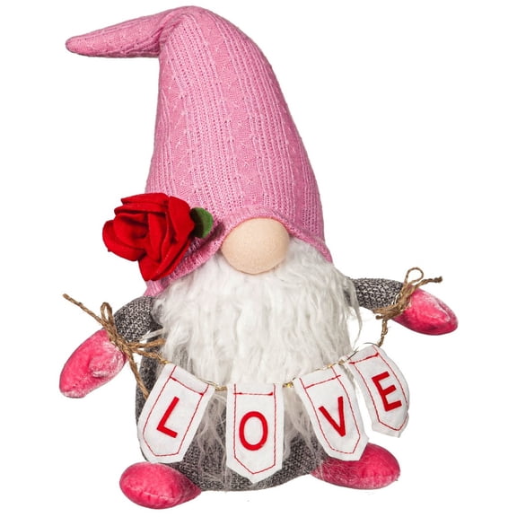 Love Gnome Valentine Table Decoration LED Fabric