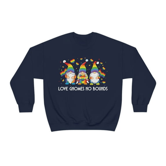 Love Gnomes No Bounds Shirt, LGBT Valentine Shirt, Gnomes Pride Shirt, LGBTQ Ally, Gay Bisexual Lesbian Shirt, Unisex Sweatshirt