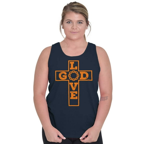 Love God Cross Christian Jesus Christ Tank Top T Shirts Men Women Brisco Brands X