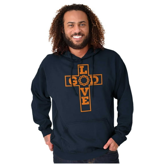Love God Cross Christian Jesus Christ Unisex Plus Fleece Graphic Hoodie Brisco Brands 4X