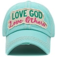thumbnail image 1 of Love God Love Others Distressed Vintage Washed Baseball Cap Womens, 1 of 1