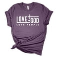 thumbnail image 1 of Love God Love People Christian Unisex Ladies Design Christian T-shirt Graphic Tee-Purple-4xl, 1 of 4