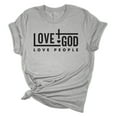thumbnail image 1 of Love God Love People Christian Unisex Ladies Design Christian T-shirt Graphic Tee-Sports Grey-xl, 1 of 4