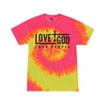 thumbnail image 1 of Love God Love People Christian Unisex Tee Ladies Design Short Sleeve Tie Dye T-shirt-Fluorescent Swirl-medium, 1 of 4