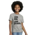 thumbnail image 1 of Love God and Others Christian Quote Crewneck T Shirts Boy Girl Teen Brisco Brands L, 1 of 6