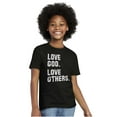 thumbnail image 1 of Love God and Others Christian Quote Crewneck T Shirts Boy Girl Teen Brisco Brands S, 1 of 6