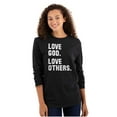 thumbnail image 1 of Love God and Others Christian Quote Long Sleeve TShirt Men Women Brisco Brands M, 1 of 6
