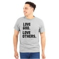 thumbnail image 1 of Love God and Others Christian Quote Plus Size Crewneck Graphic Tee Shirt Brisco Brands 2X, 1 of 5