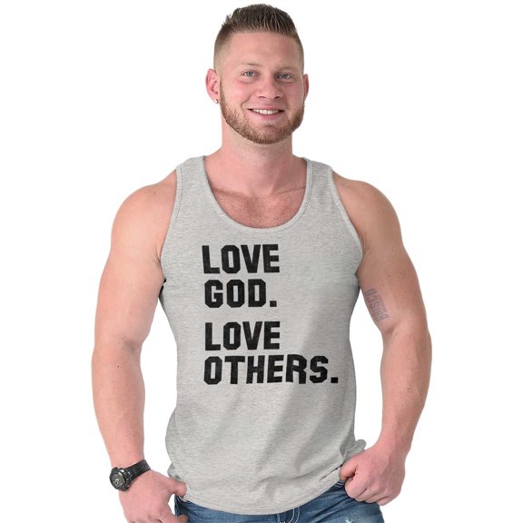 Love God and Others Christian Quote Plus Size Graphic Tank Top Brisco Brands 2X