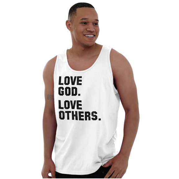 Love God and Others Christian Quote Plus Size Graphic Tank Top Brisco Brands 3X