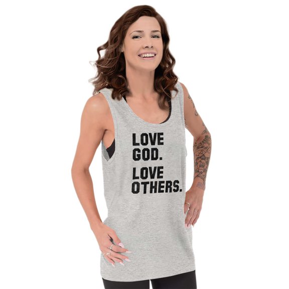 Love God and Others Christian Quote Tank Top T Shirts Men Women Brisco Brands L