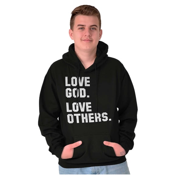 Love God and Others Christian Quote Unisex Plus Fleece Graphic Hoodie Brisco Brands 3X