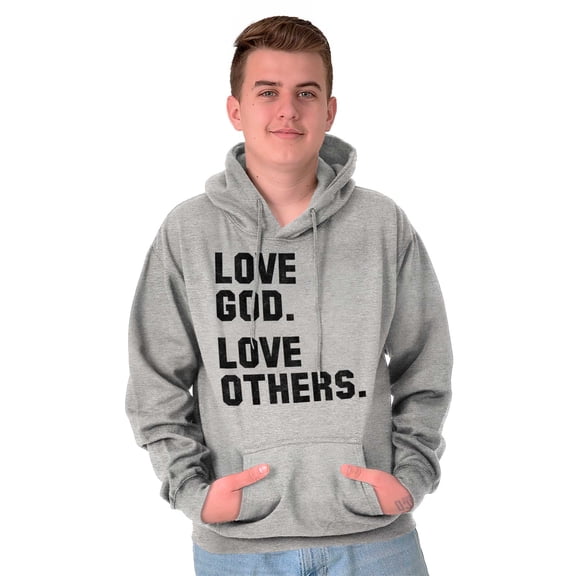 Love God and Others Christian Quote Unisex Plus Fleece Graphic Hoodie Brisco Brands 3X