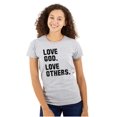 thumbnail image 1 of Love God and Others Christian Quote Womens Fitted Plus Size Graphic Tee Brisco Brands 3X, 1 of 5