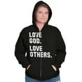 thumbnail image 1 of Love God and Others Christian Quote Zip Up Hoodie Men's Women's Brisco Brands L, 1 of 6